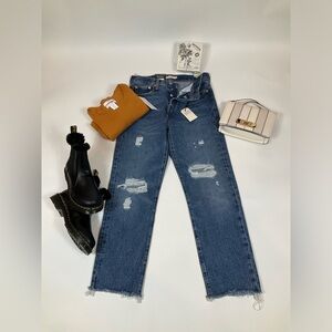 Levis Premium Womens Denim Jean 25 Wedgie Straight Blue High Rise Button Fly New